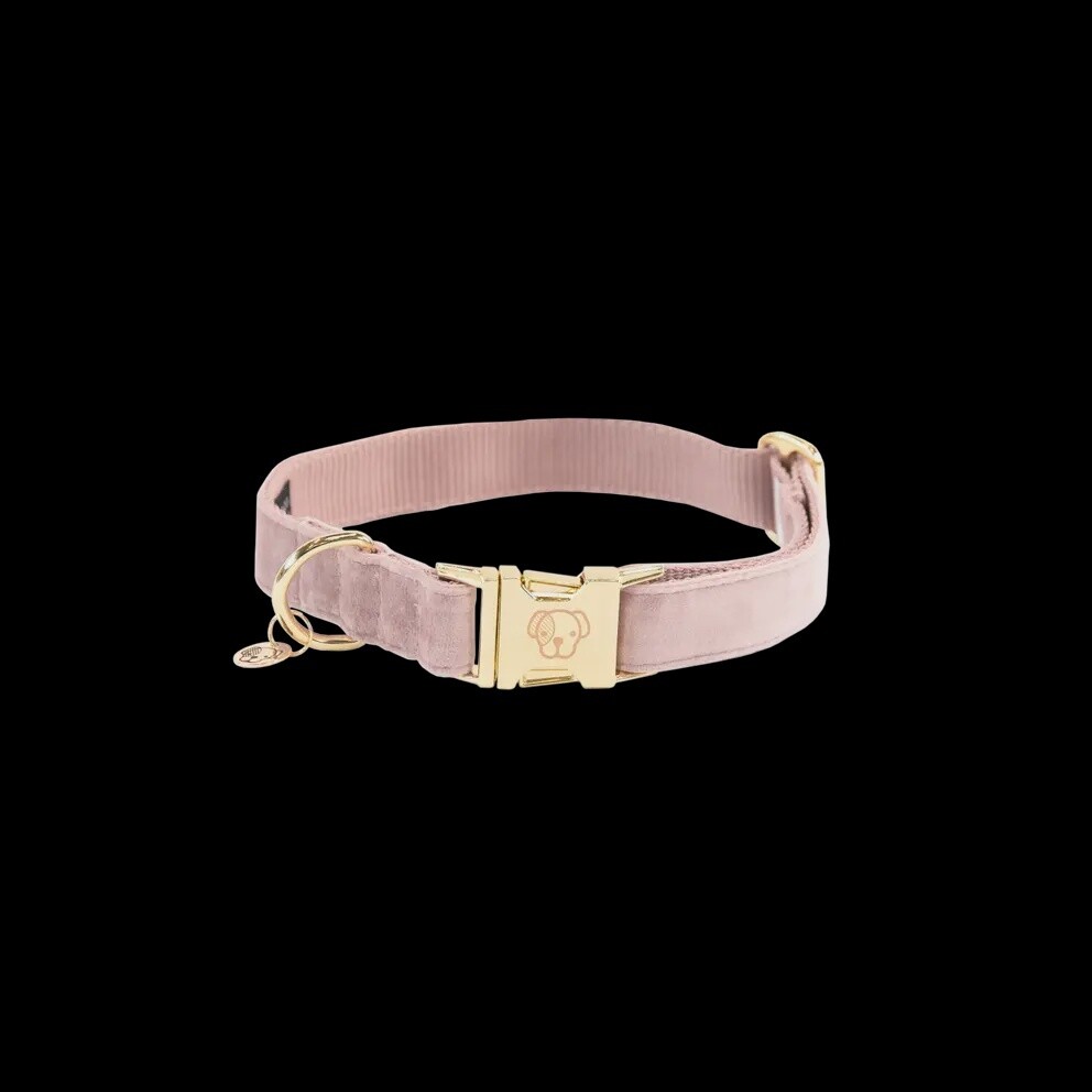 Hondenhalsband Velvet, Color: Light Pink, Size: XXS