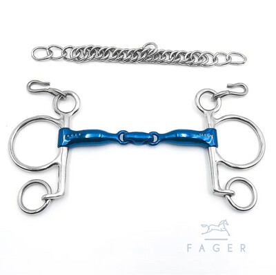 Fager Baby Pelham Double Broken Titanium Bit - HENRY - 14mm