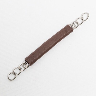 Metalab Curb Necklace with Leather Wrap.