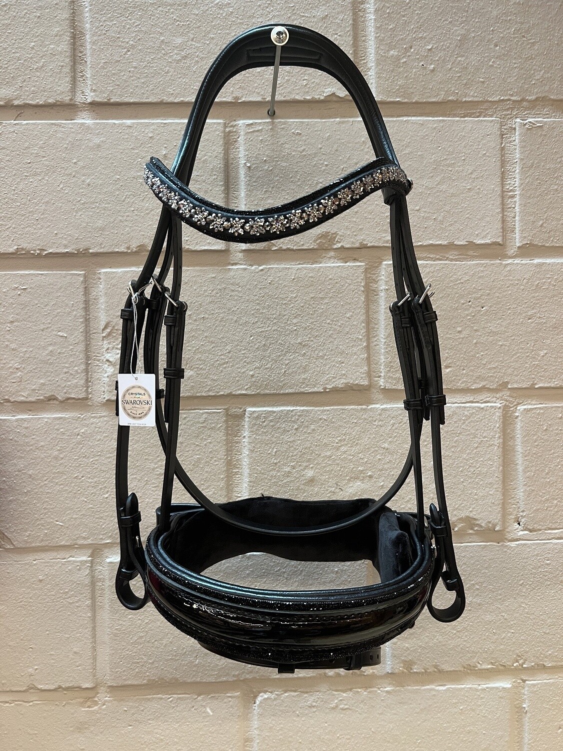 JUDI Trens Headstall Traverso Rocks Black Chrome Patent Full