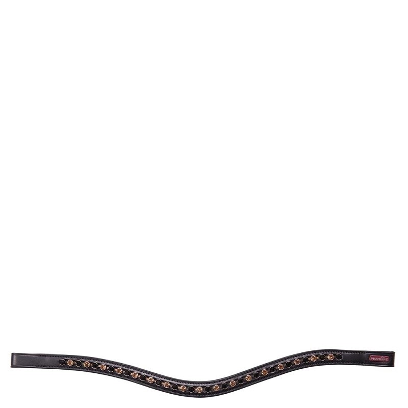 Premiere Browband Lyskamm, Color: Zwart/Topaz/Zwart, Size: Pony