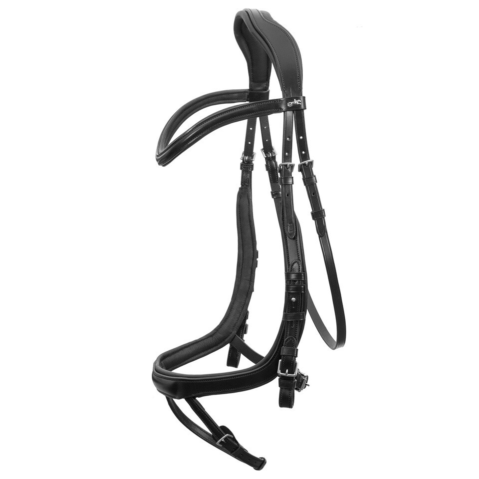 Schockemöhle Equitus Alpha Anatomical Special Bridle, Color: Black/Silver, Size: Full