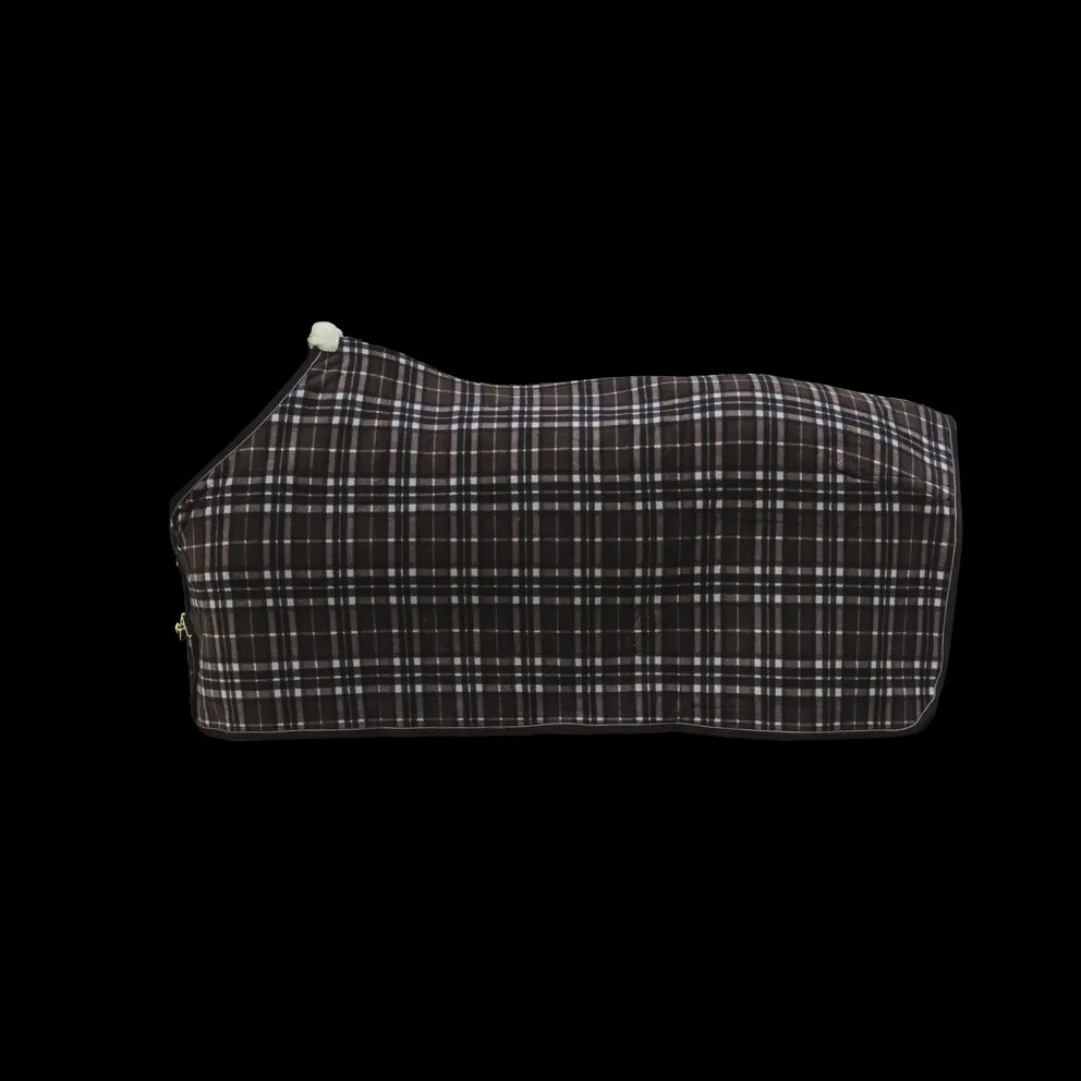 Kentucky Fleece Horse Blanket Heavy Check Printing Brown, Size: 145/195/6.6