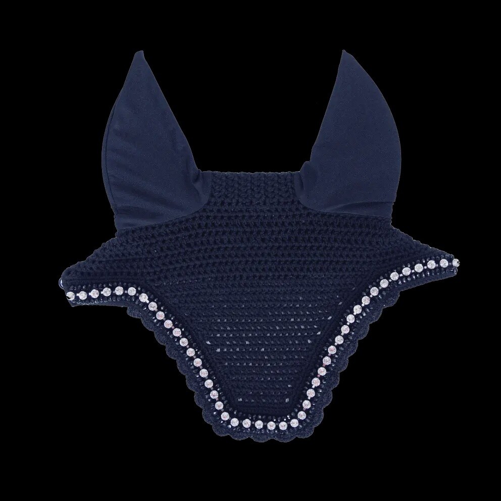 Kentucky Ear Net Wellington Big Stone &amp; Pearl, Detail: Soundless, Color: Navy, Size: Full