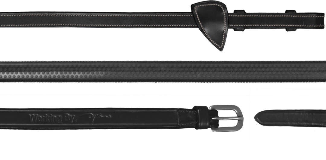 Dy&#39;on 1/2 Rubber reins - Working Collection, Color: Black, Size: Full