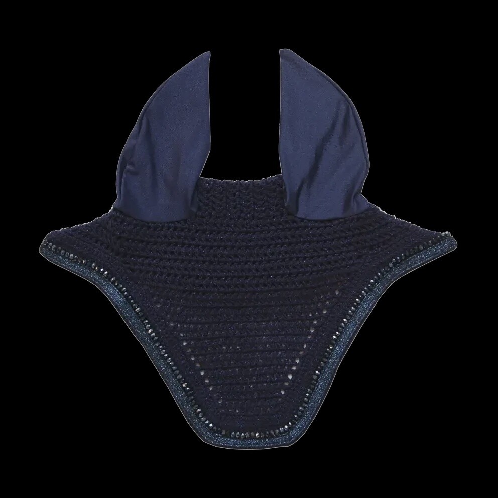 Kentucky Ear Net Wellington Glitter Band, Color: Navy, Size: Pony