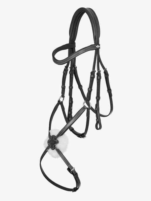 LeMieux Arika Grackle Bridle, Color: Black/Silver, Size: Full