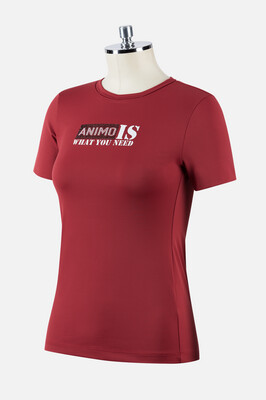 T-Shirt Fray Dames, Color: Cranberry, Size: XS