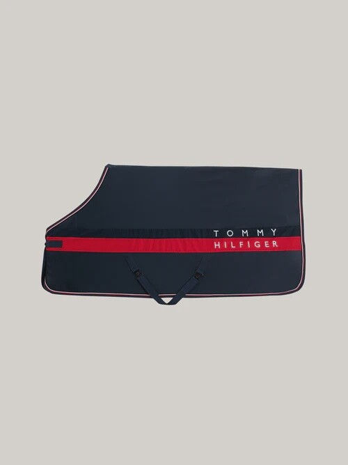 Tommy Hilfiger Equestrian Kingston Light &amp; Dry Color Block Horse Blanket Desert Sky, Size: 155/205/6.9