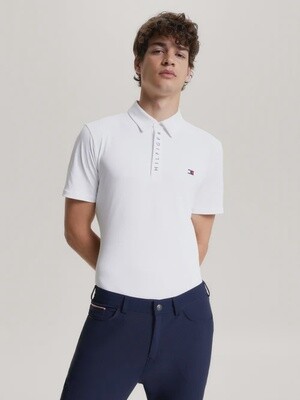 Tommy Hilfiger Equestrian Harlem Short Sleeve Logo Polo Shirt TH Optic White