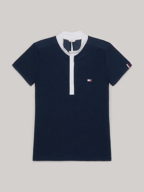 Tommy Hilfiger Equestrian chelsea cooling short sleeve logo show shirt, Size: L, Color: Desert Sky