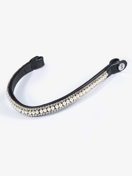 PS of Sweden Browband Pearl, Color: Black Leather, Size: Full