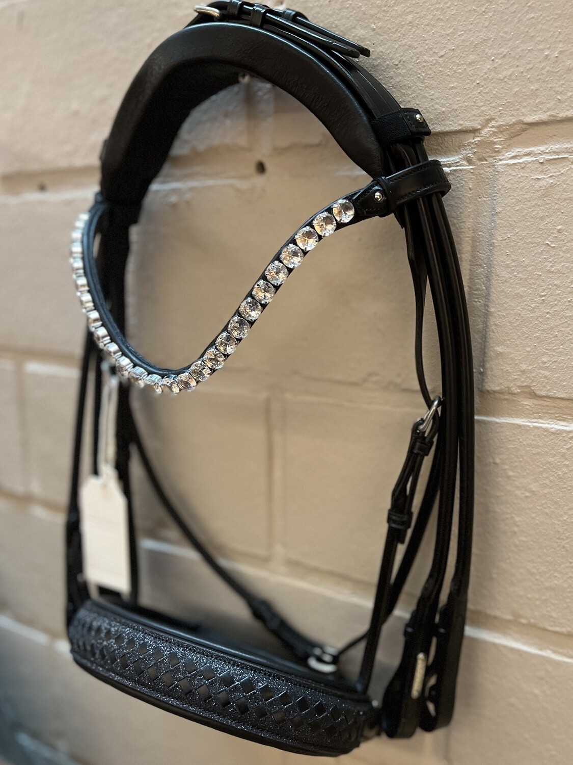 Utzon Olympic Bar &amp; Trense Kristall Schwarz Silber mit Empire Stirnband Klar Volllicht