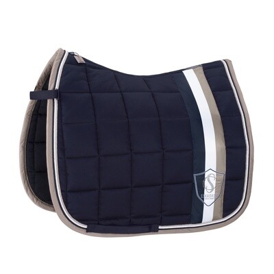 Schabracke Big Square Baumwolle Classic Sports 24, Color: Navy, Model: Dressage Full