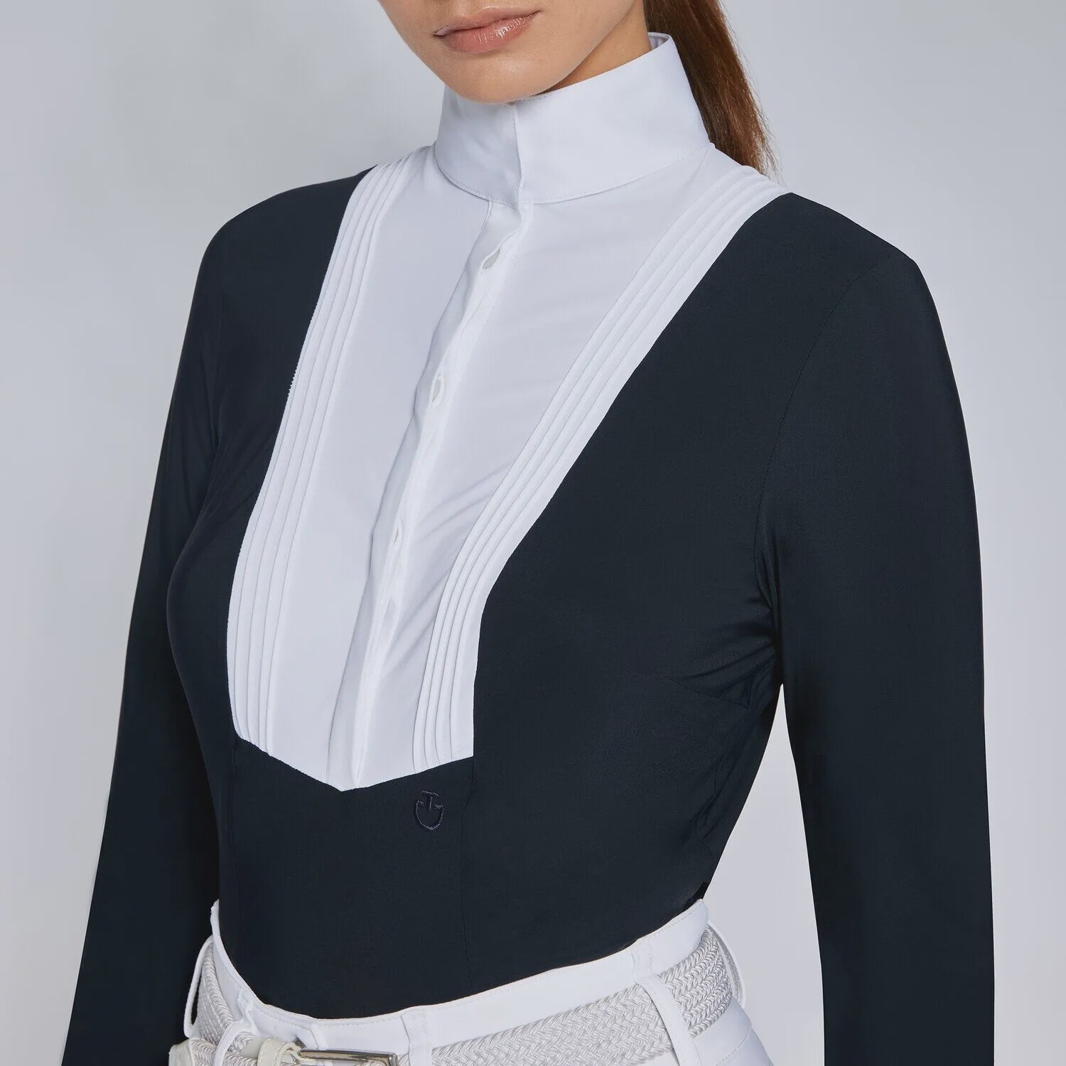 Cavalleria Toscana Competition Shirt Hunter L/S, Color: Navy, Size: M