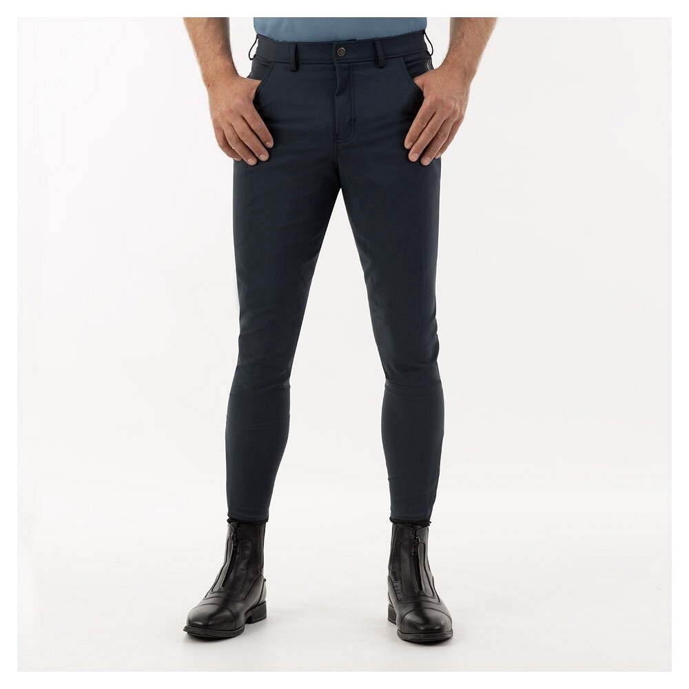 BR Men&#39;s Riding Breeches Emiel Knee Grip, Color: Blueberry, Size: S