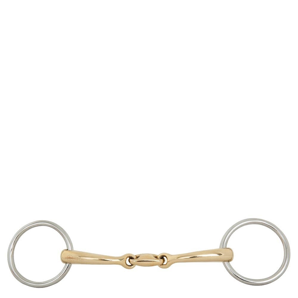 BR Double Broken Snaffle Snaffle Soft Contact curved, Size: 12cm, Dikte: 12mm, Ringen: 50mm