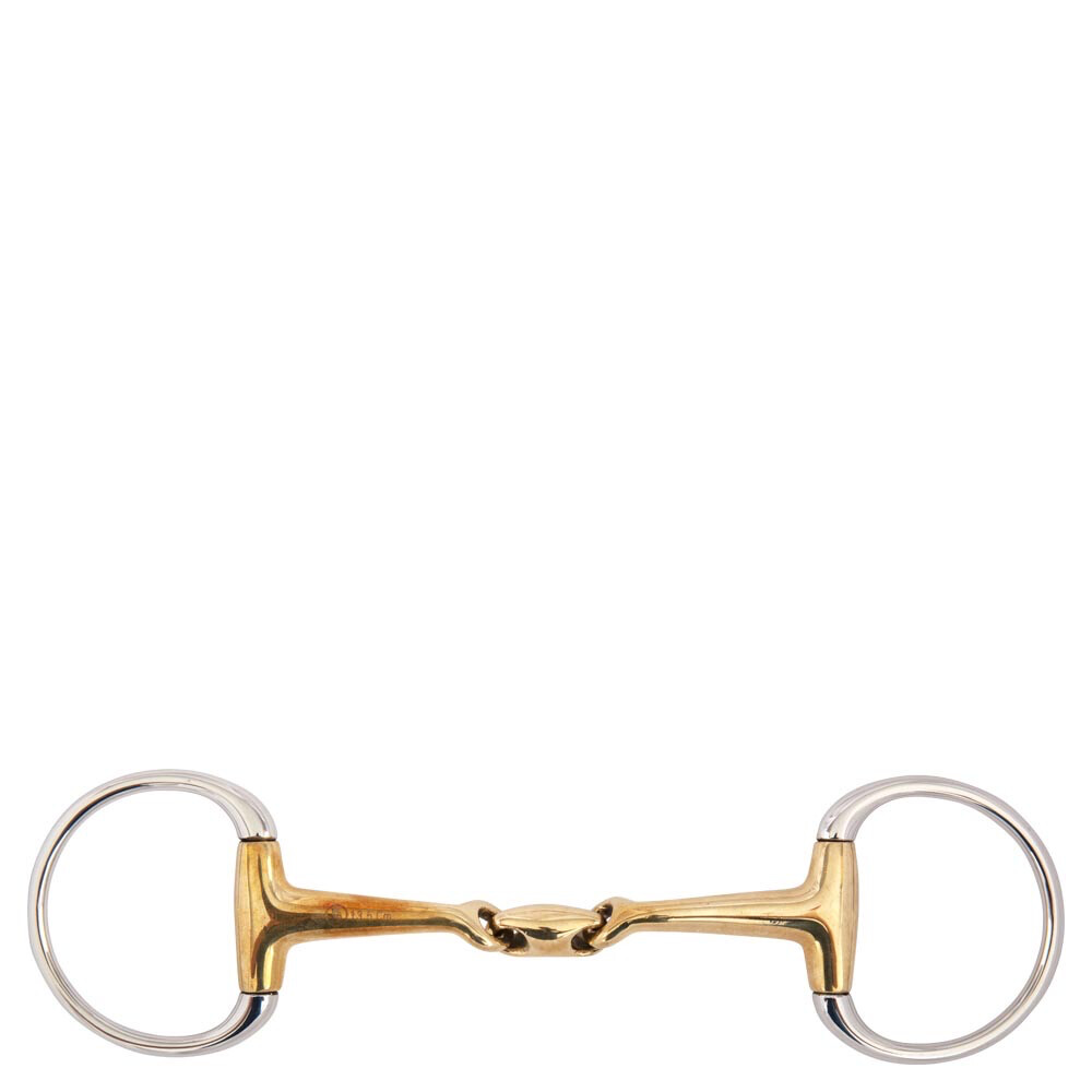 BR Double Broken Snaffle Soft Contact Curved Mouthpiece, Dikte: 14mm, Size: 12.5cm, Ringen: 65mm