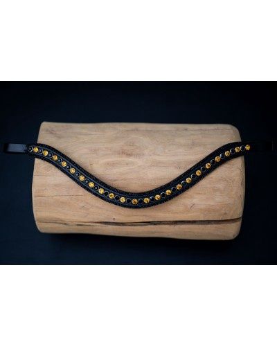 HB Showtime Good luck Browband, Color: Black/Gold, Size: Full