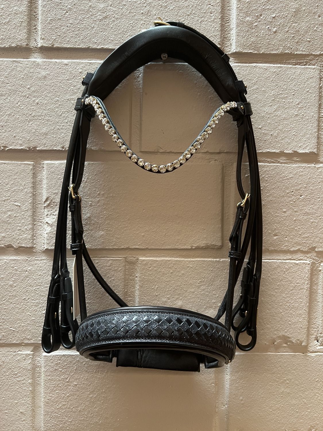 Utzon Olympic Rod &amp; Trense Kristall Messing Elegantes Stirnband Klar, Color: Black, Size: Full