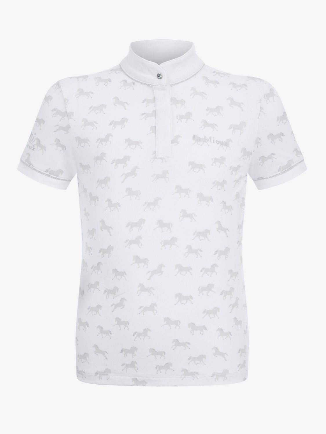 LeMieux Mini Bella Pferde Turniershirt Kinder, Color: White, Size: 9-10