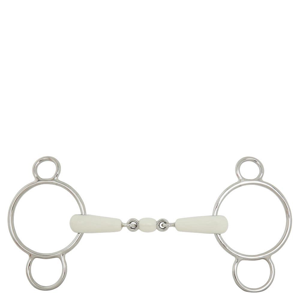 BR Double Broken Pessoa Water Snaffle Combo Comfort, Size: 13.5cm, Dikte: 18mm, Ringen: 70mm