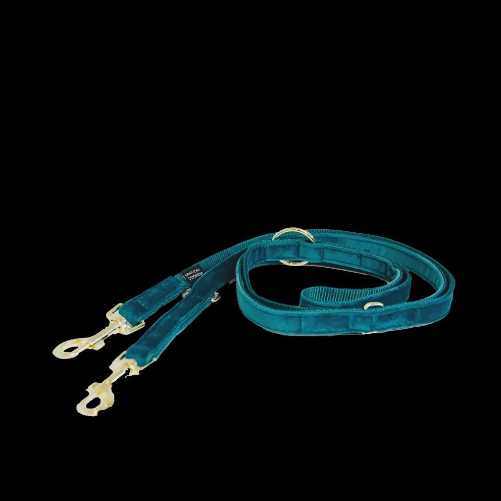 Dog Leash Velvet Adjustable, Model: Small Dog, Color: Emerald, Size: 200cm