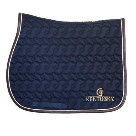 Kentucky Saddle Pad Logo, Color: Donkerblauw-Wit-Bruin, Size: Jump - Full