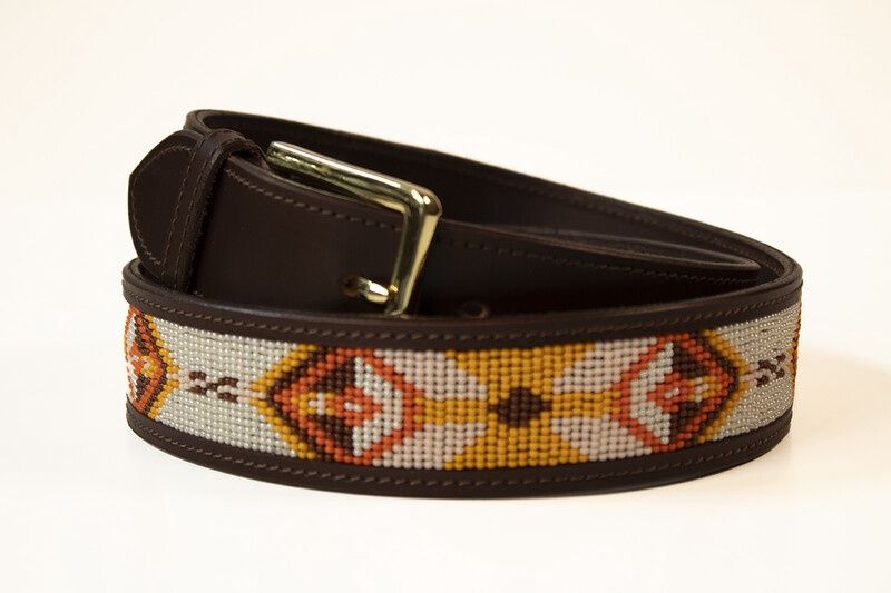 LJ Leathers Belt Pearl, Color: Apricot/Noisette, Size: 80cm