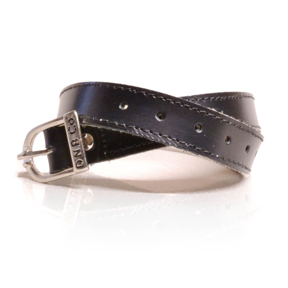 DeNiro Spur Belts Brushed, Color: Black, Afwerking: Silver