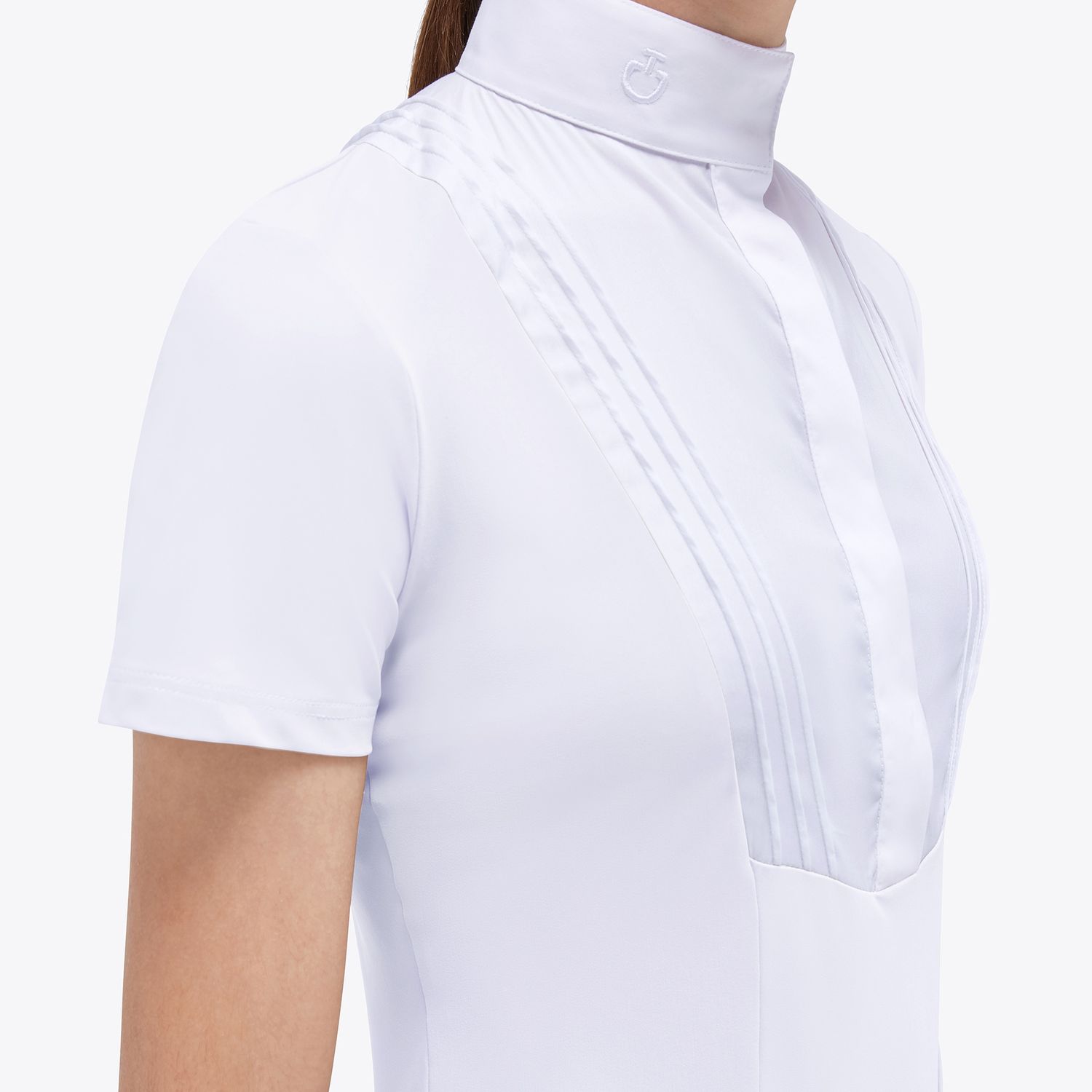 Cavalleria Toscana Young Rider Jersey Competition Shirt with Bib, Color: Wit, Size: 10