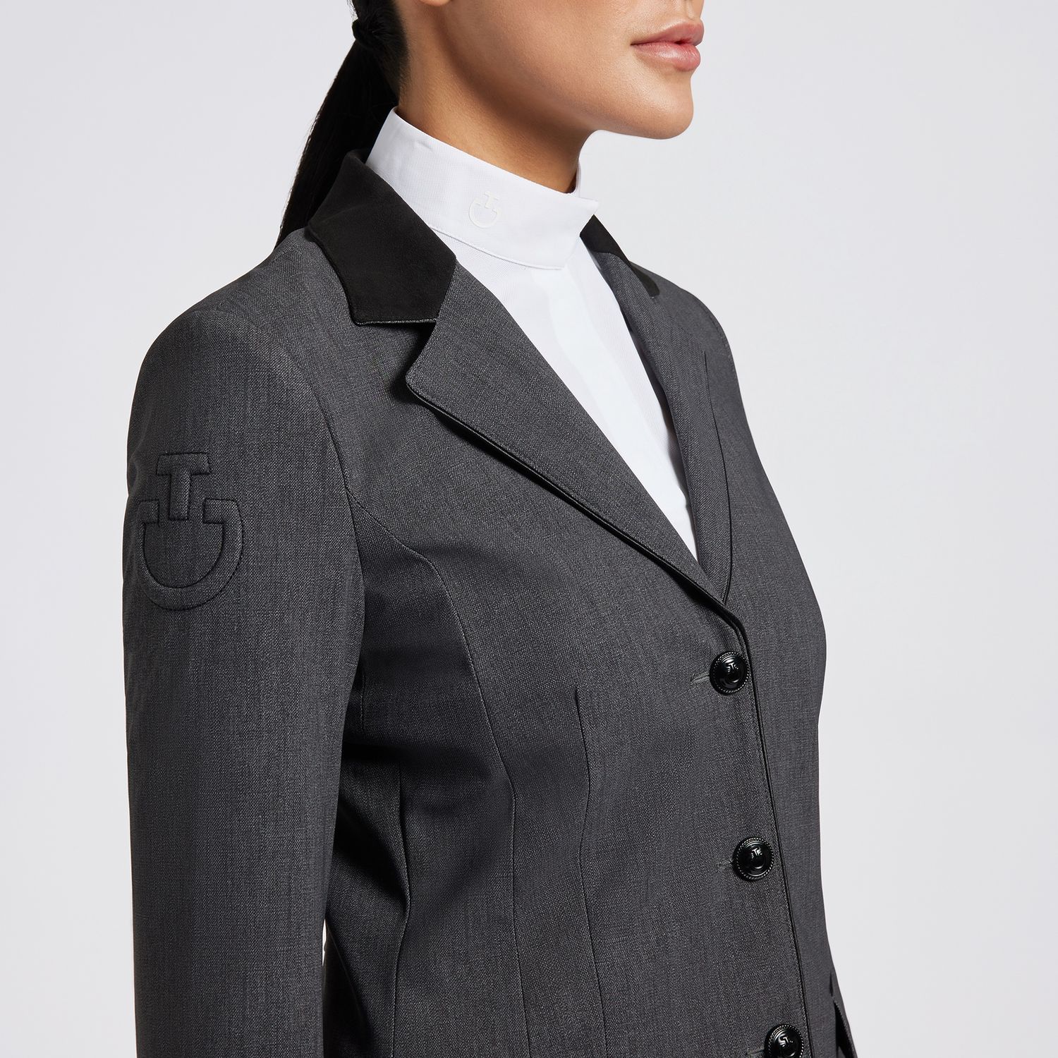 Cavalleria Toscana Women Competition Jacket with buttons, Color: Grey, Size: S