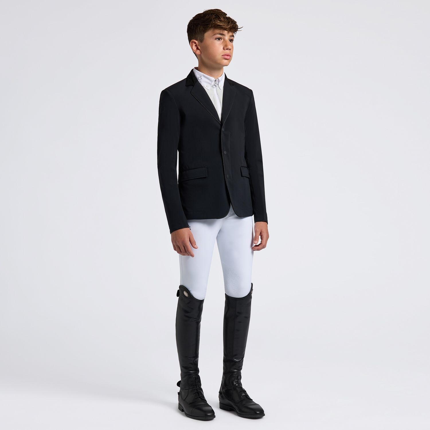 Cavalleria Toscana GP Boys Zip Competition Jacket, Size: 12, Color: Black