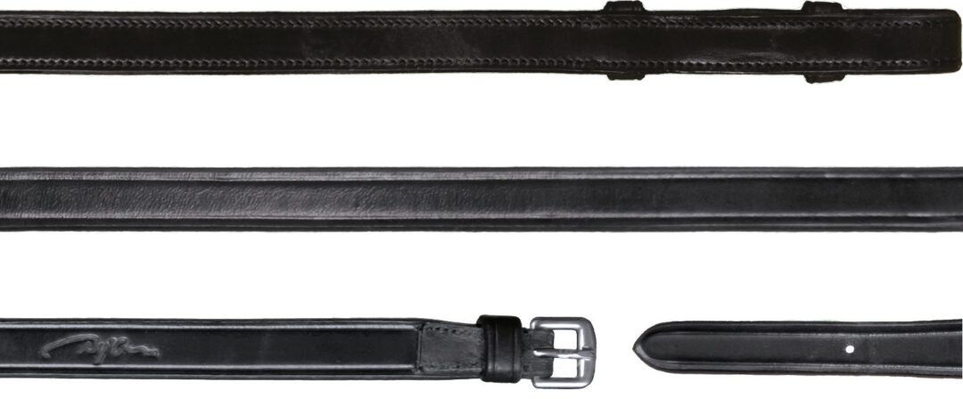 Dy&#39;on 1/2 Full Leather Reins &amp; Bridle Reins, Color: Black, Size: Full