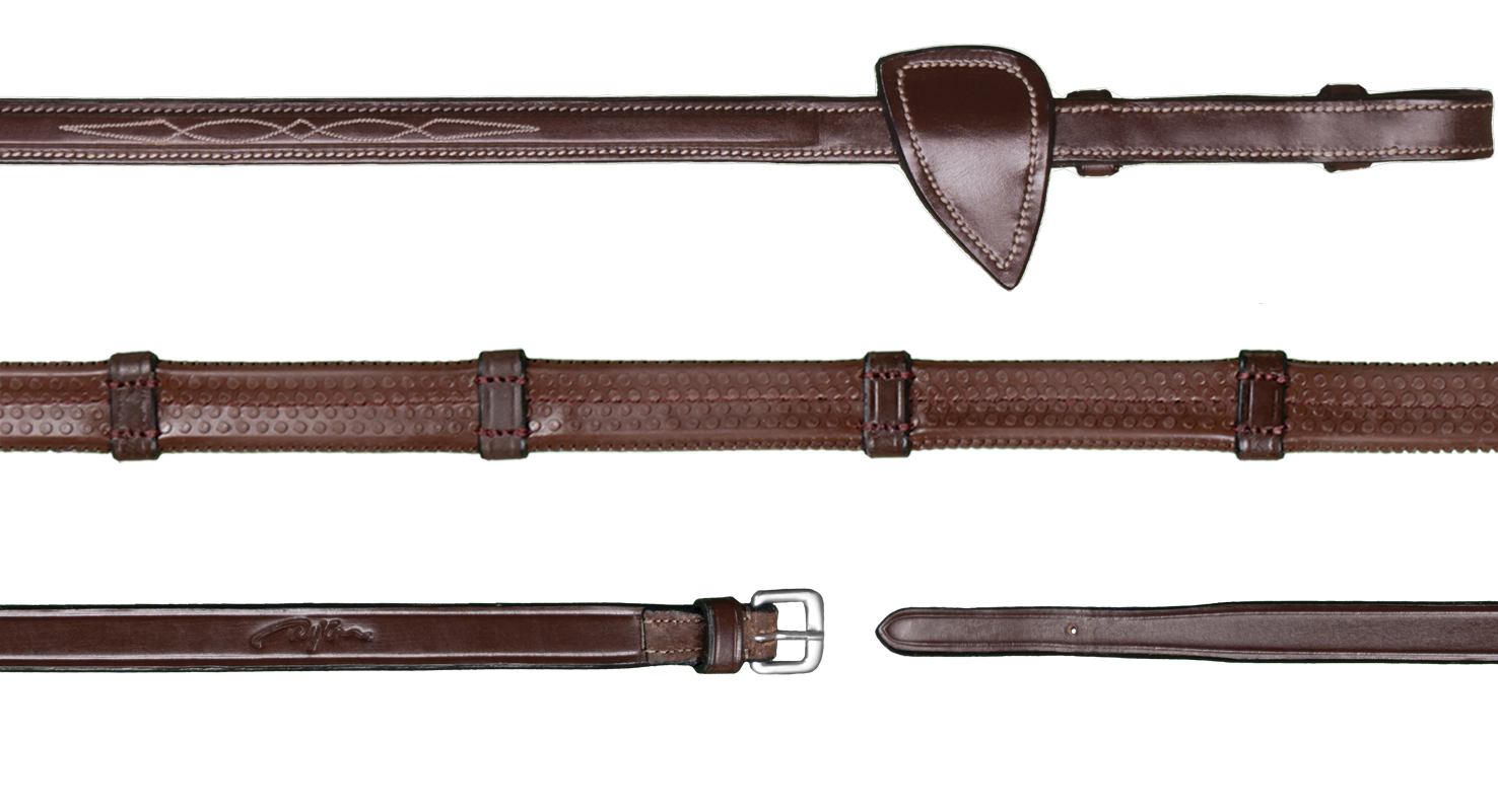 Dy&#39;on 1/2 (13mm) Rubber 7 Leather Loops Hunter Coll., Color: Brown, Size: Full