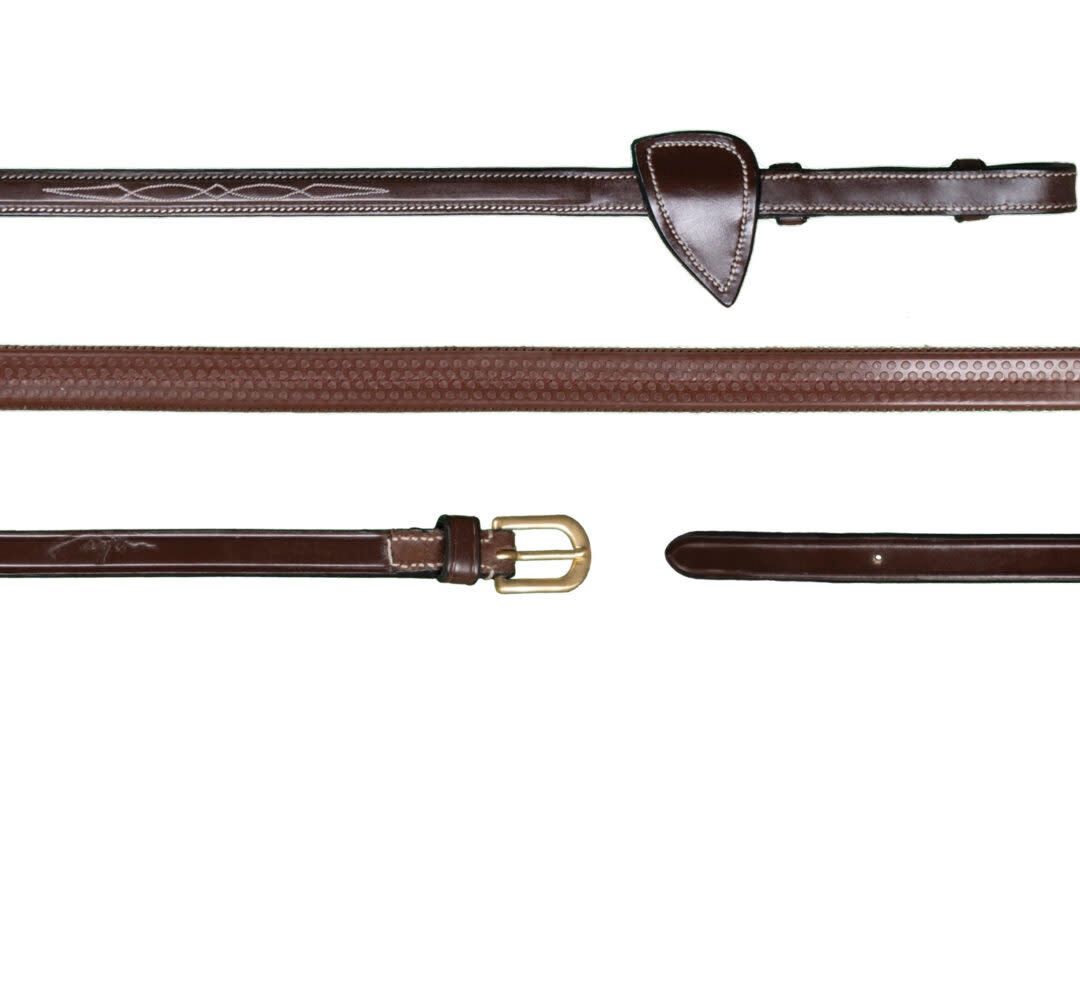 1/2 Rubber Reins, Color: Brown, Size: Cob