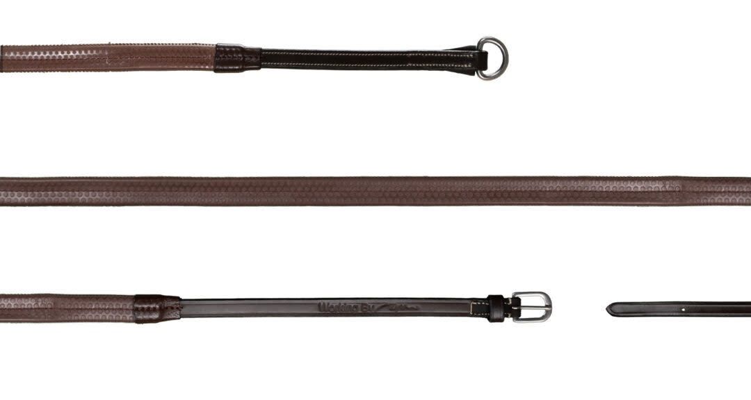 Dy&#39;on 1/2 Rubber Gogue Reins, Color: Brown, Size: Full