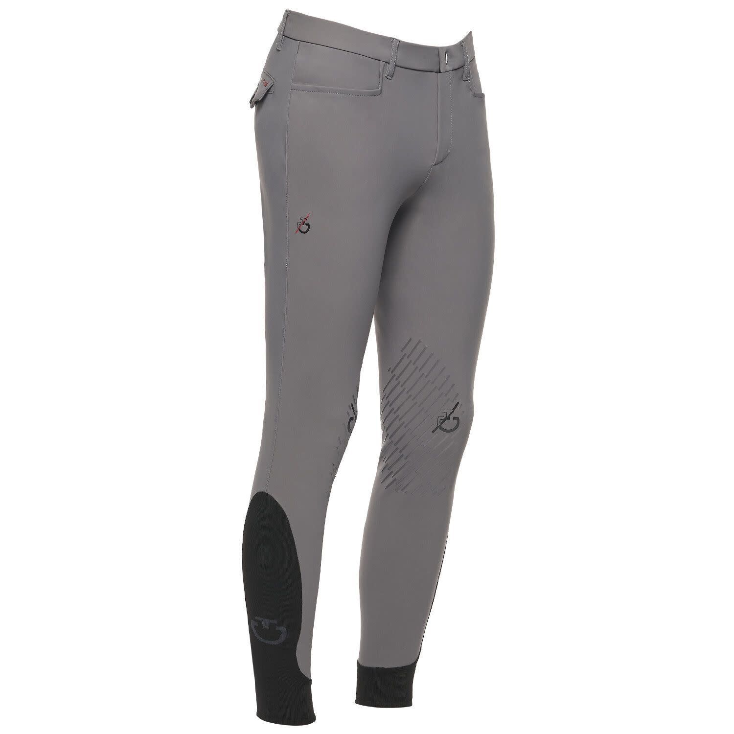 Team Red Stripe Red Stripe Knee Grip Breeches, Color: Mouse Grey, Size: S