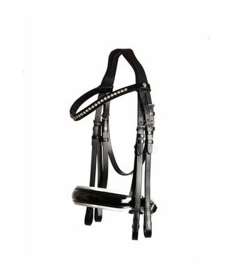 LJ Leathers Superior Bar and Snaffle Bridle Lacquer crystals excl. Reins