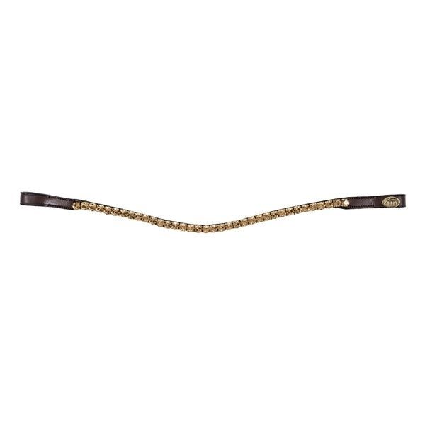 HFI Прямая повязка для бровей + стразы, Color: Brown Leather, Detail: Gold, Size: Full