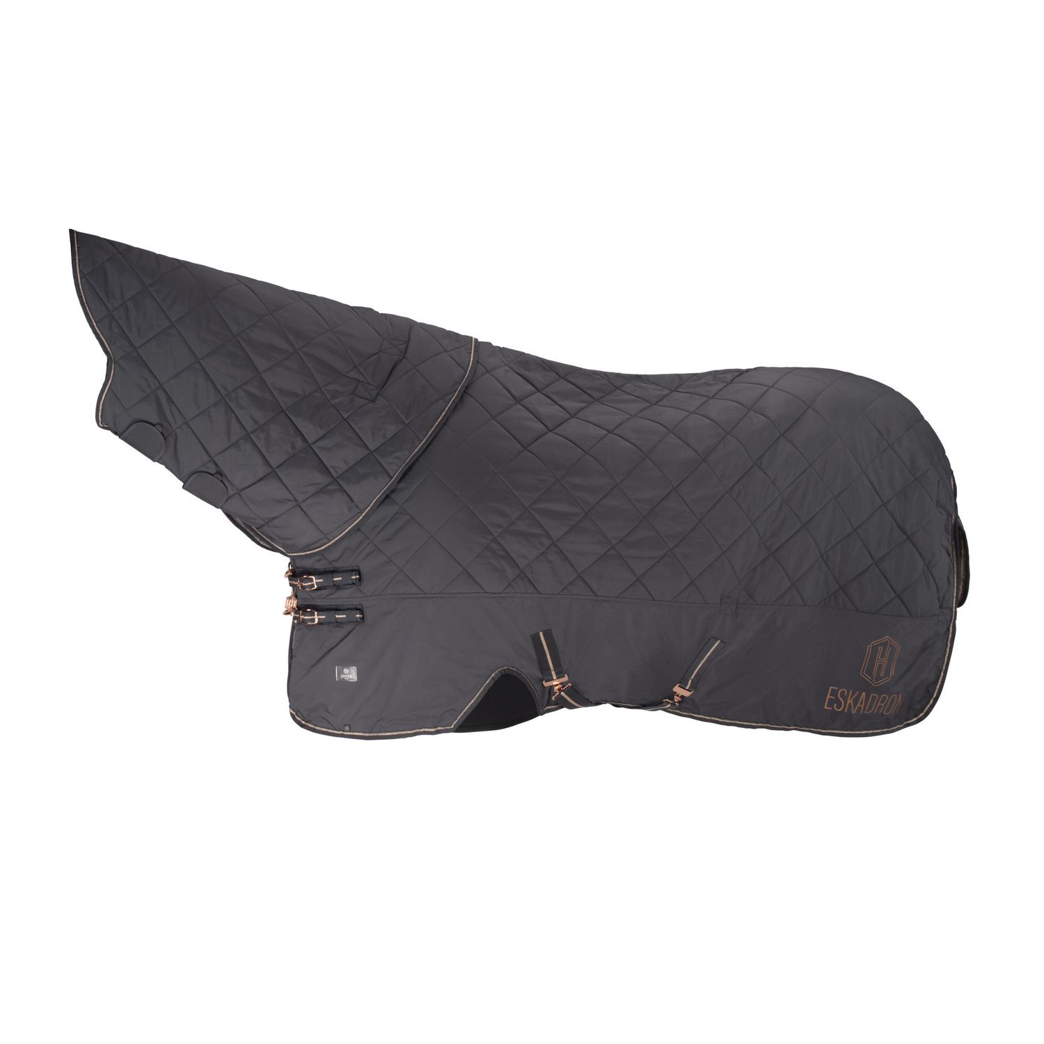 Eskadron Stable Horse Blanket Dura Highneck Fauxfur 80g Heritage 23/24, Color: Basalt Grey, Size: 165/220/7.3