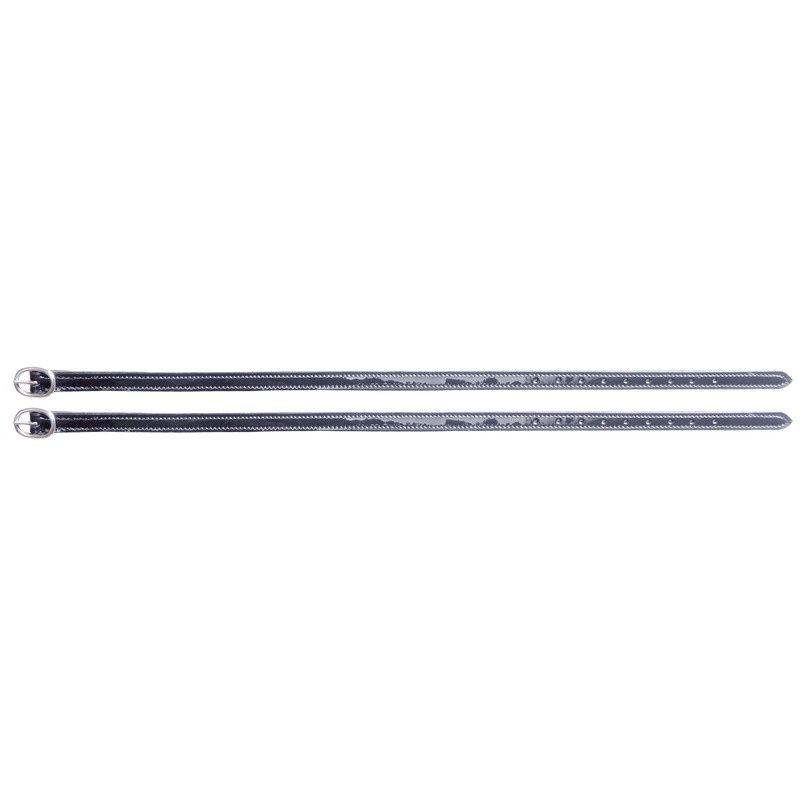 Euroriding Spur Straps Nizza Lacquer Metallic, Color: Black