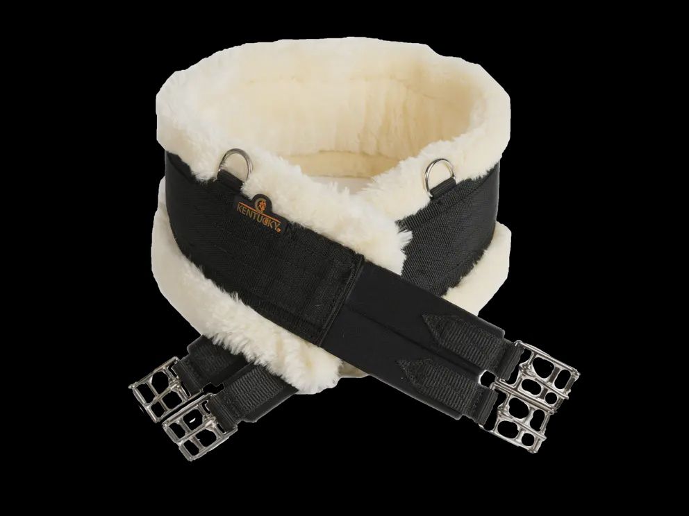 Kentucky Gurt Wolle/Fell, Color: Black/Natural, Size: 120cm