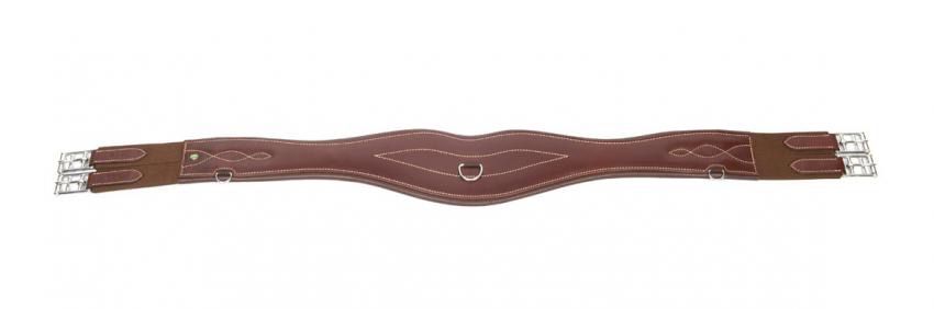LJ Leathers Girth Leather Anatomically Shaped, Color: Bruin, Size: 80cm