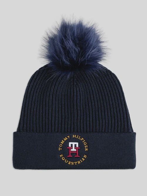 Tommy Hilfiger Equestrian Vancouver Pom Pom Beanie, Color: Desert Sky
