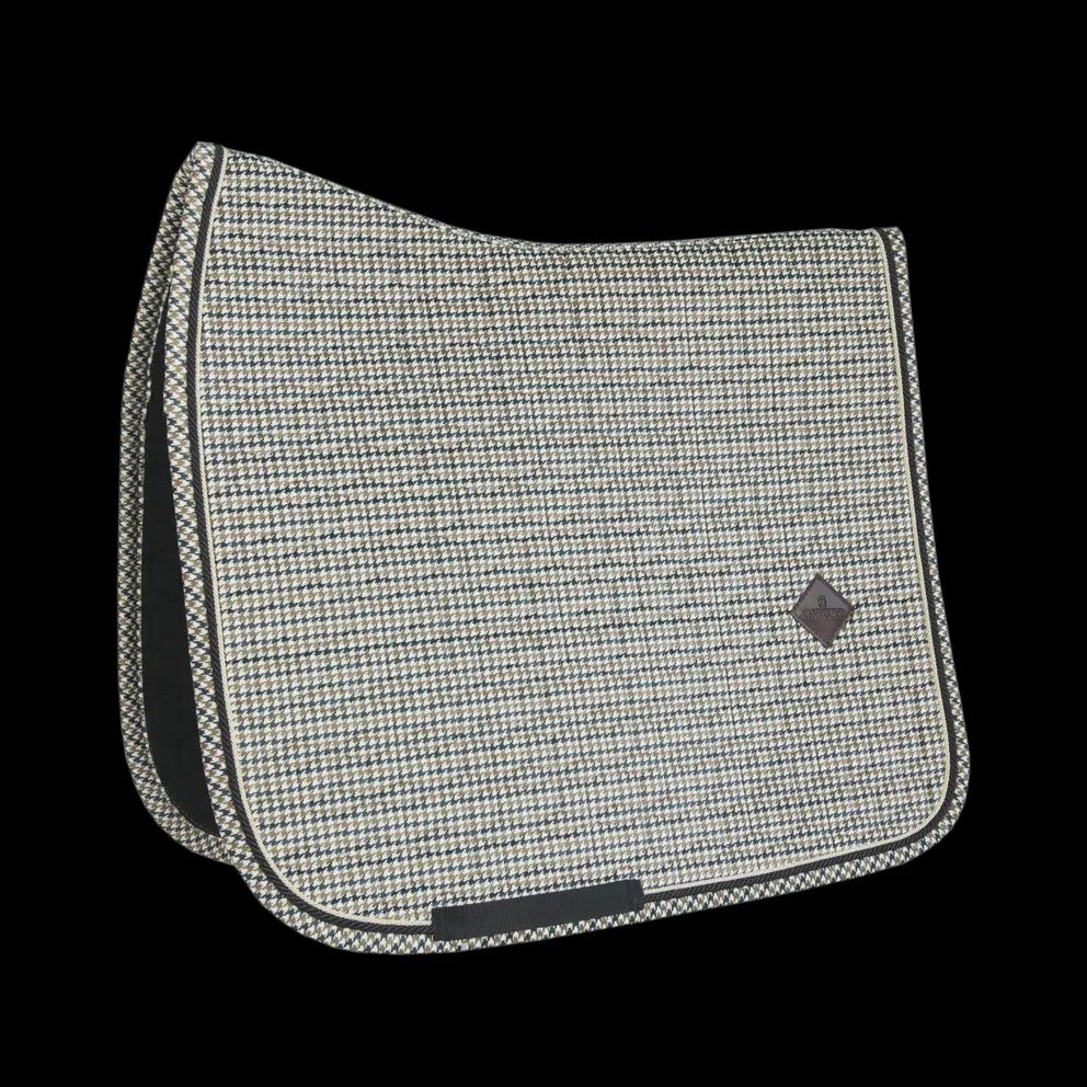 Tapis de selle Kentucky pied-de-poule, Color: Brown, Detail: Dressage, Size: Full