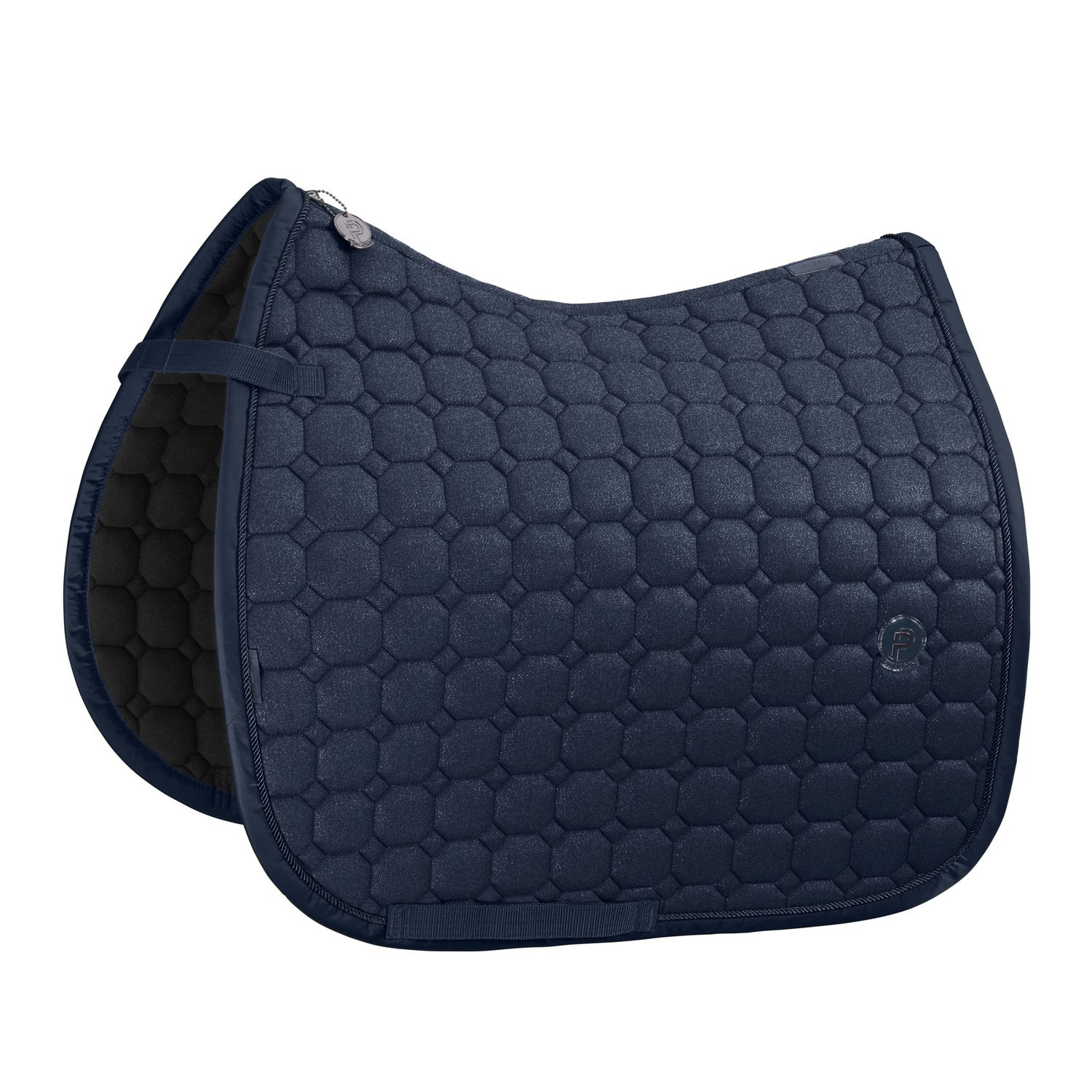 Eskadron Saddle Pad Cotton Glitter Platinum 24, Color: Atlantic Blue, Size: Dressage - Full