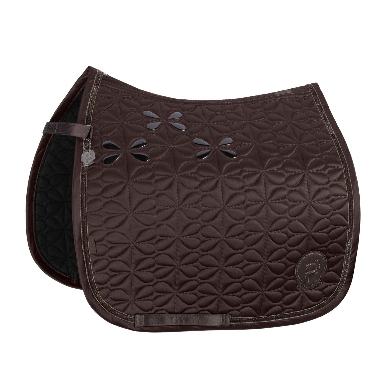 Eskadron Saddle Pad Mattgloss Bow Platinum 24, Color: Teak Brown, Size: Dressage - Full