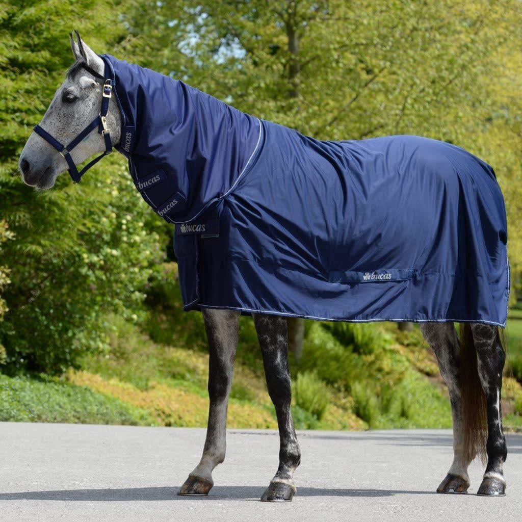 Bucas Shamrock Power Full Neck All-in-1 Blanket, Color: Navy/Silver, Size: 135/185/6.1
