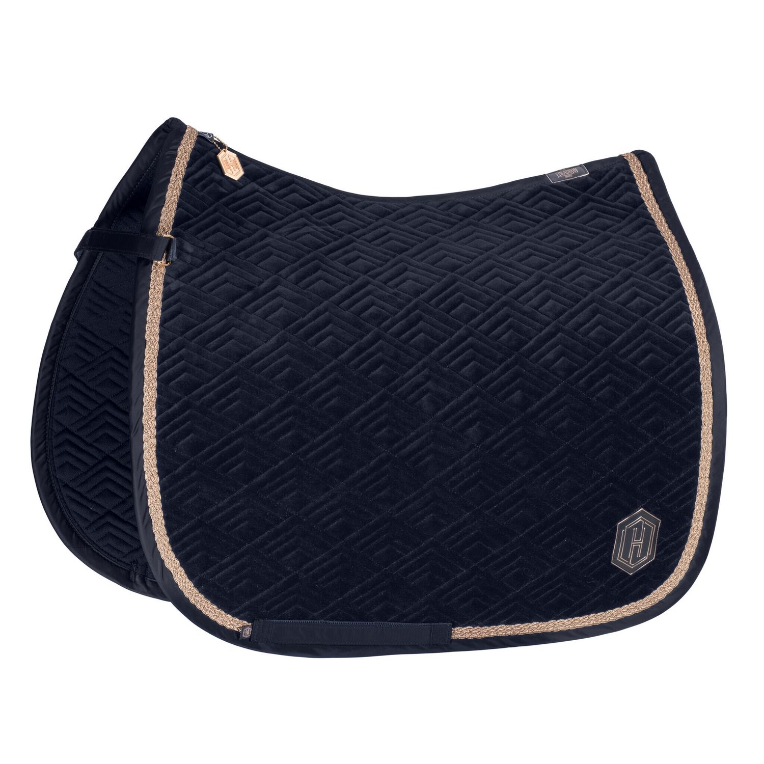 Eskadron Saddle Pad Velvet Emblem Heritage 23/24, Color: Navy, Size: Dressage - Pony